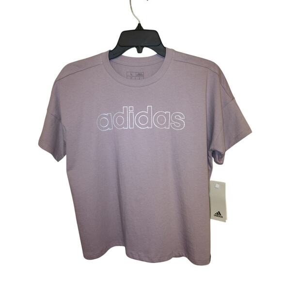 NWT Adidas Girls T-Shirt Light Purplish Pink L - Picture 1 of 8